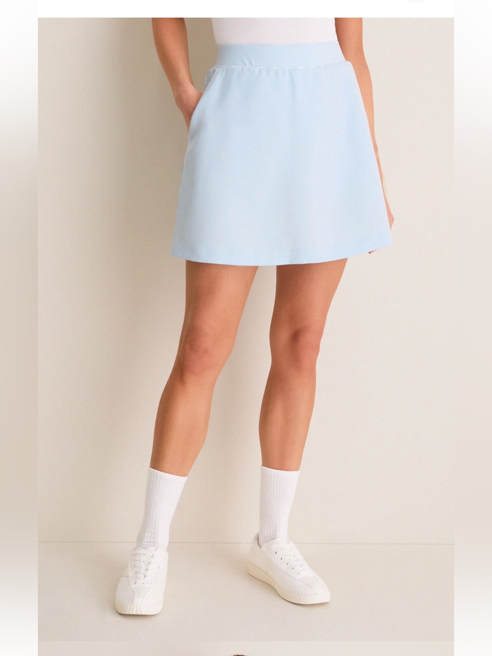 TNUCK SPORT Light Blue 17 Inch Performance Stretch Woven Dawn Golf Skirt